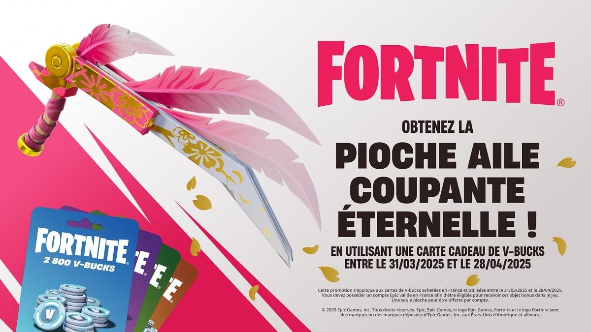 arte de V-bucks Fortnite pour obtenir la pioche Aile coupante éternelle