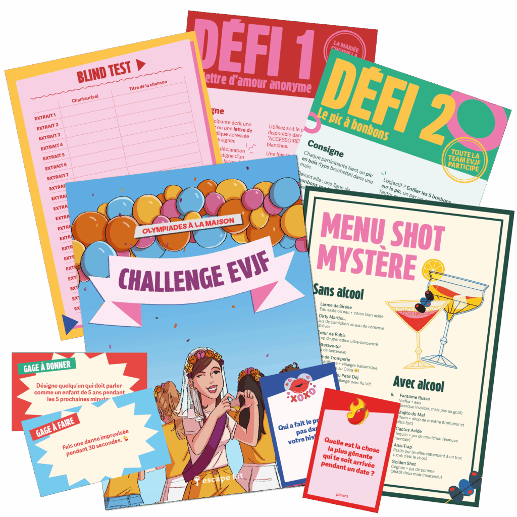 Contenu du kit : Escape Kit - Challenge EVJF