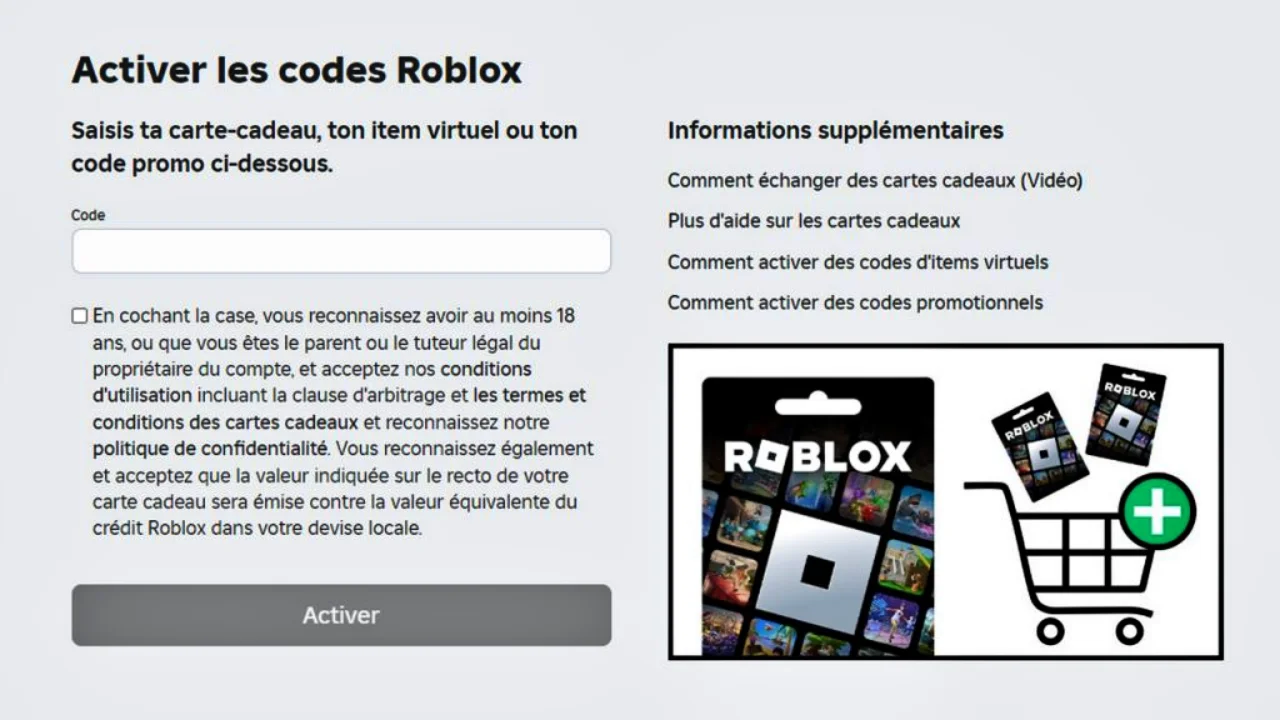 Activer code robux gratuit