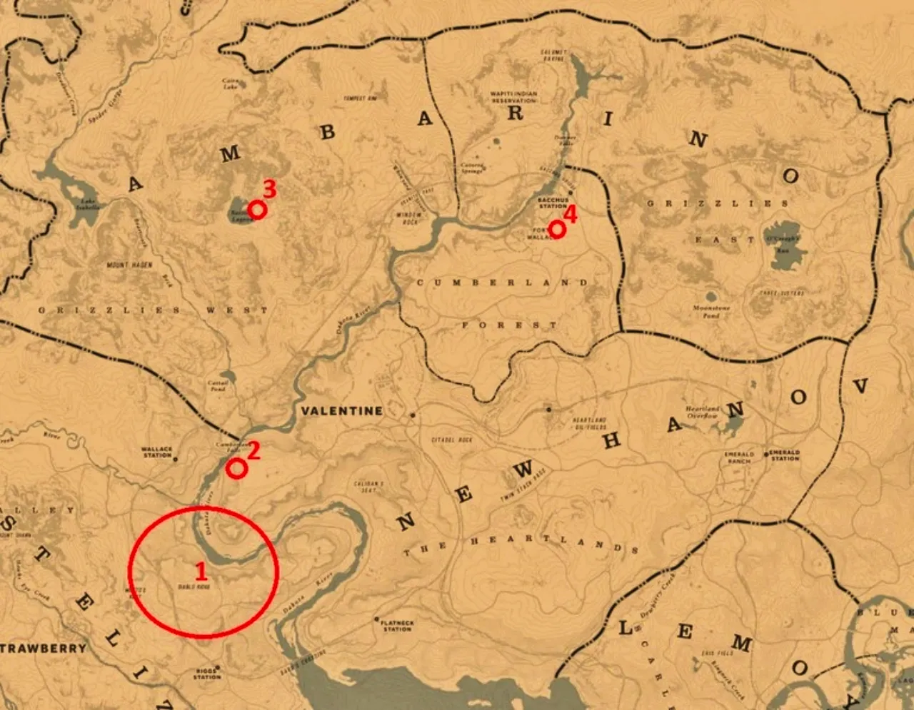 Carte au trésor à hauts enjeux RDR2