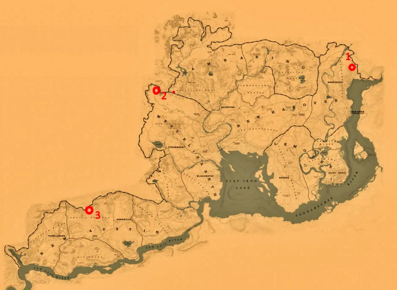 Red Dead Redemption 2 carte au trésor déchirée