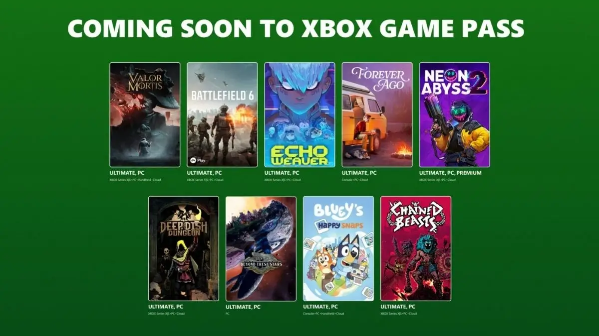 Xbox Game Pass octobre 2026, Battlefield 6 et Valor Mortis mènent la première vague